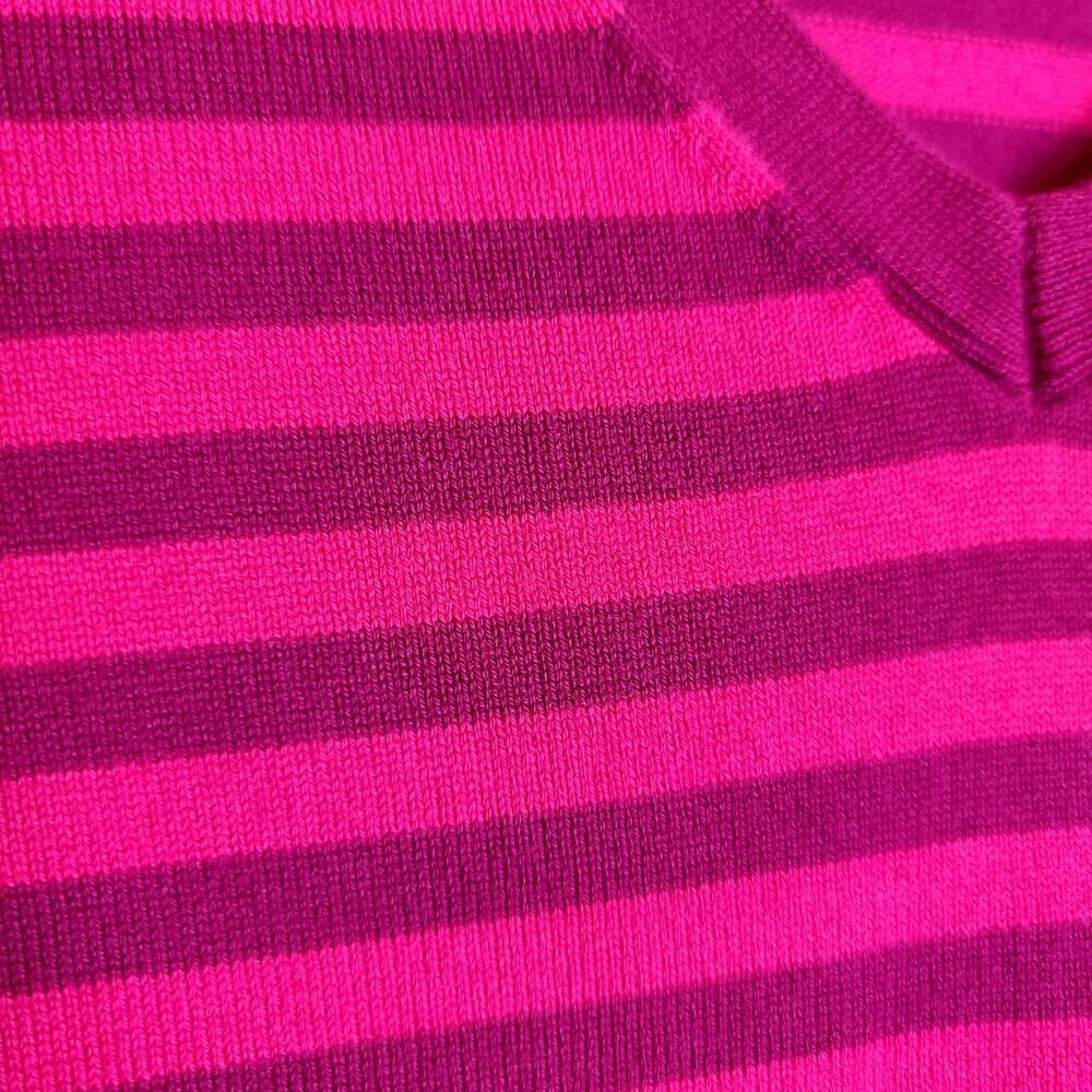 Tommy Hilfiger V Neck Pima Cotton Long Sleeve Tee Pink Purple Size XL Y2K - Picture 5 of 9